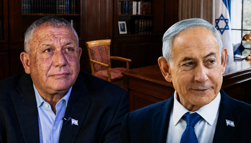 בנימין נתניהו, גדי איזנקוט (צילום: פלאש 90,שימוש לפי סעיף 27א')