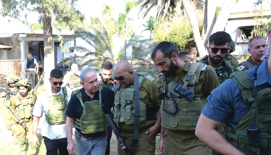 נתניהו בסיור בעוטף עזה (צילום: אבי אוחיון, לע"מ)