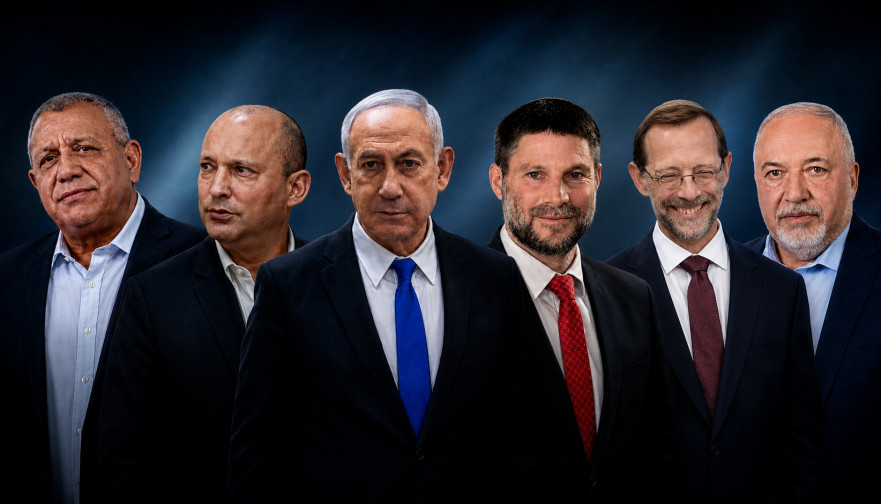 אביגדור ליברמן, בצלאל סמוטריץ', בנימין נתניהו, נפתלי בנט, גדי איזנקוט, משה פייגלין