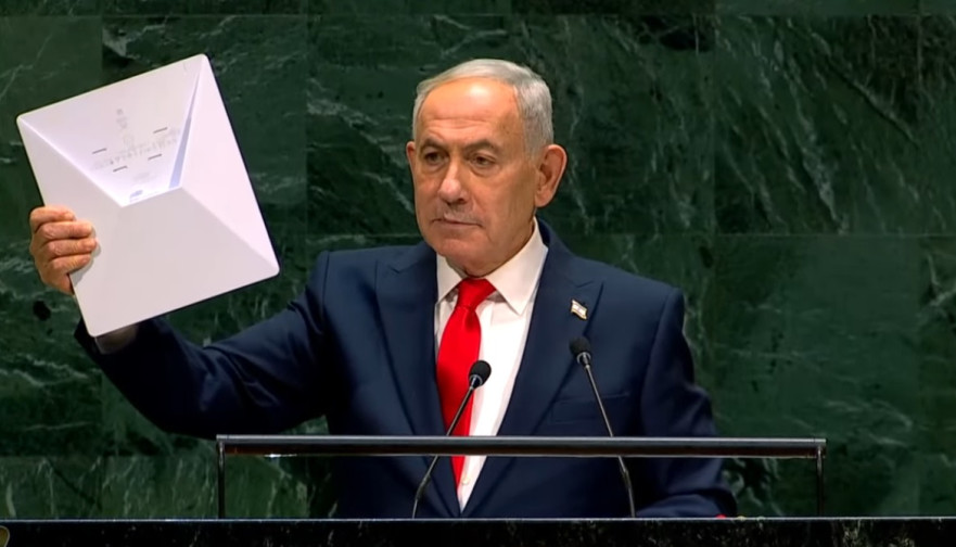 נתניהו מציג מכשיר סטארלינק בעצרת הכללית של האו"ם