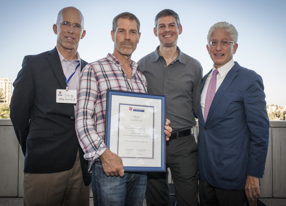 ג׳יימס סניידר, סקוט מורטמן, אוהד נהרין ושגיא מלמד (צילום: אור אלכסנברג)