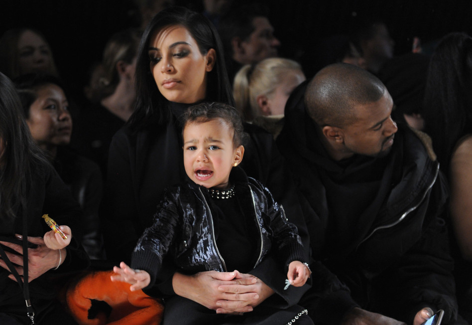 קים קרדשיאן, קניה ונורת' ווסט (צילום: גטי)