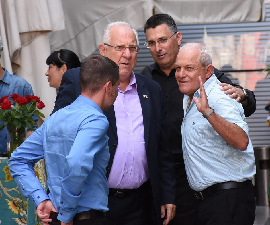 גדעון סער, חיים כץ וראובן ריבלין (צילום: אביב חופי)