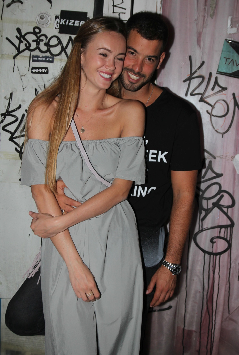 צמודים? עמרי בן נתן עם קסניה טרנטול (צילום: אור גפן)