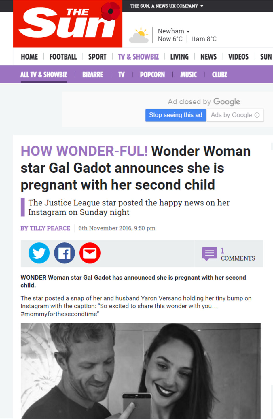 איזה פלא! (צילום מסך, אתר הSUN)