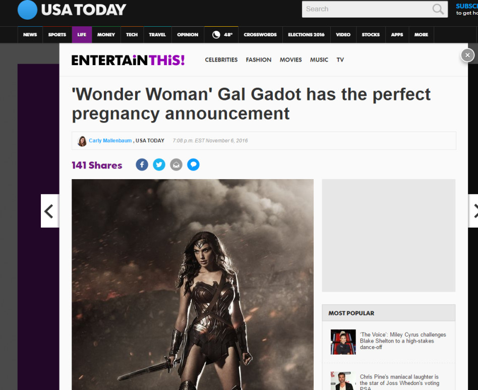 הודעה מושלמת (צילום מסך usa today(