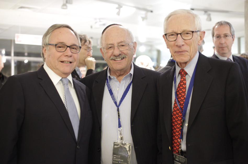 סטנלי פישר, דוד בלומברג ויאיר המבורגר (צילום: חנן כהן)