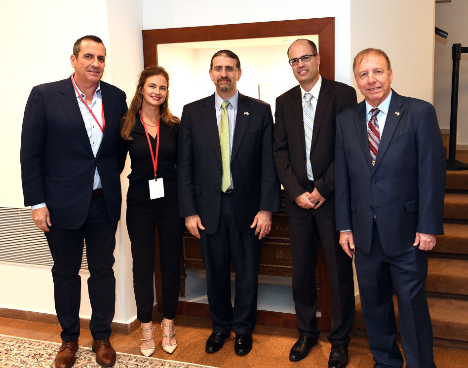 איתן יודילביץ', אבי חסון, דן שפירו, ז'אן בן אהרון ואיל וולדמן (צילום: מתי שטרן, שגרירות ארה"ב)