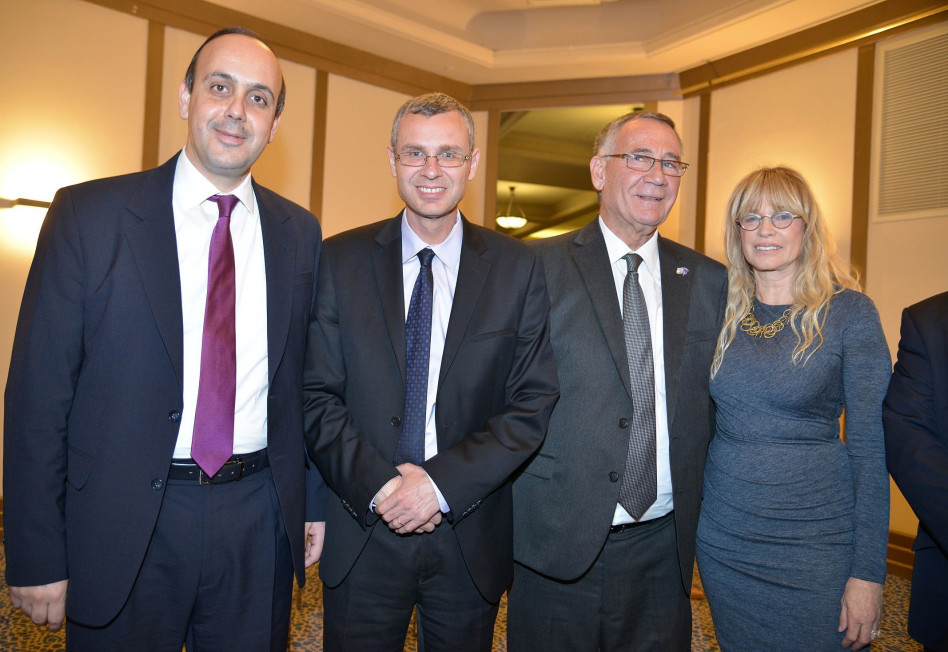 עפרה בל, משה פדלון, יריב לוין ופדונס פדונס. (צילום: תמר מצפי)