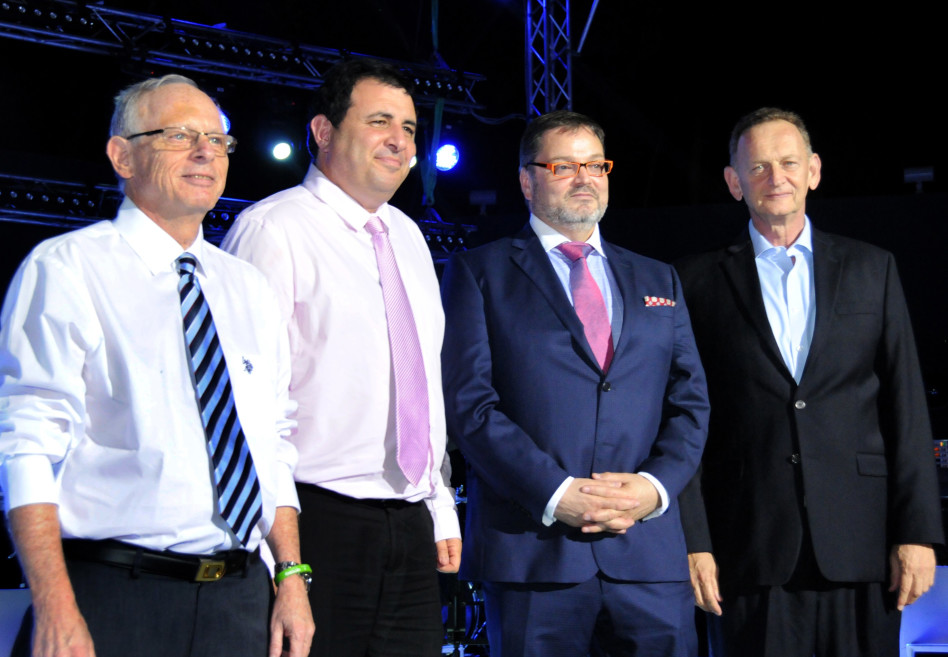 יוחנן לוקר, יצחק אביטל, נועז בר-ניר ואהוד דודסון (צילום: רחל דוד, סורוקה)