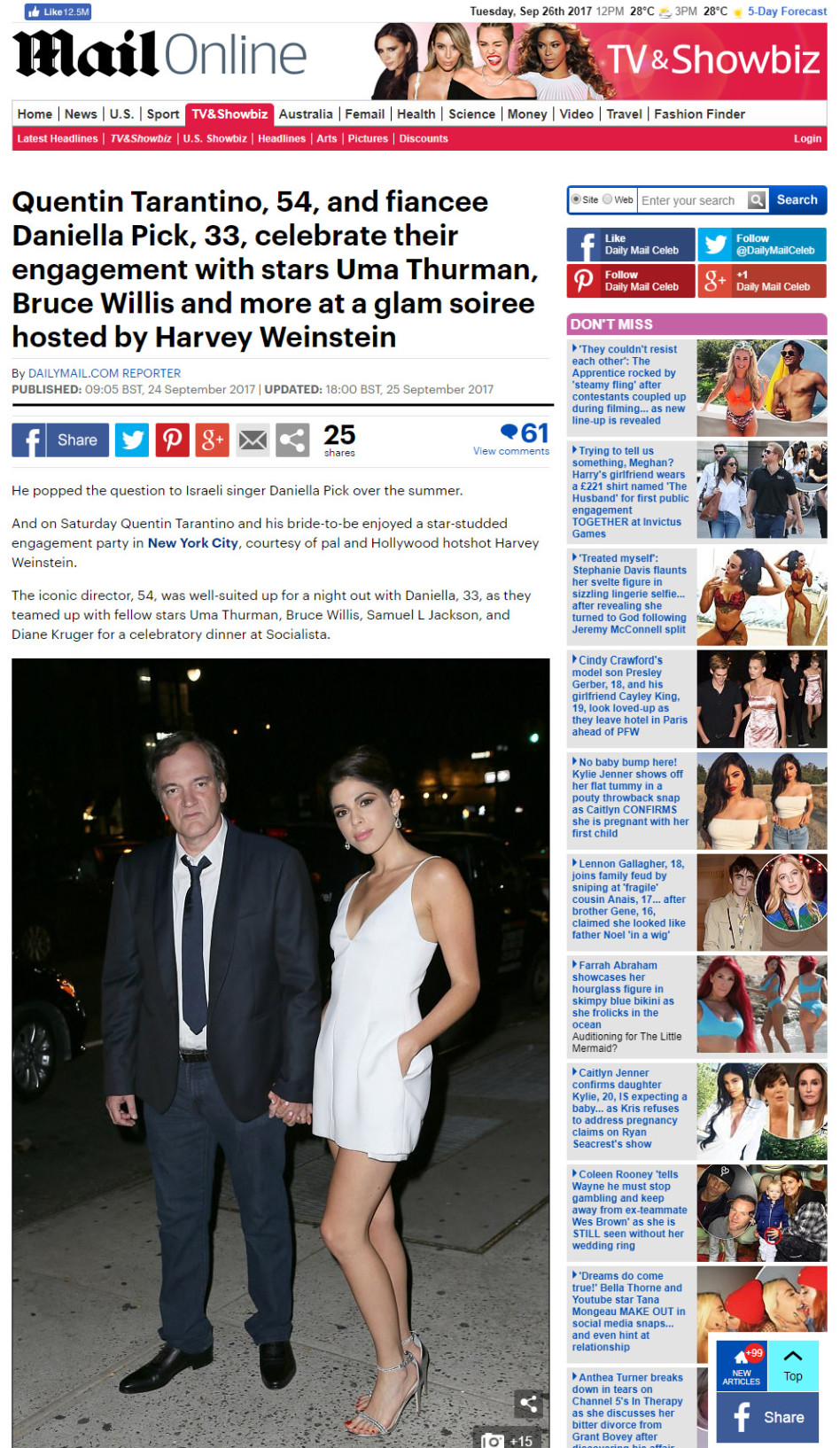 הזוג המאורס מככב בדיילי מייל. (צילום: מתוך דיילי מייל)