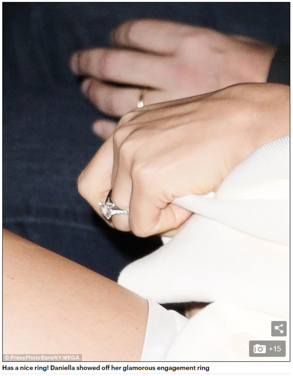 הטבעת הענקית שקנה טרנטינו לדניאלה שלנו (צילום: מתוך דיילי מייל)