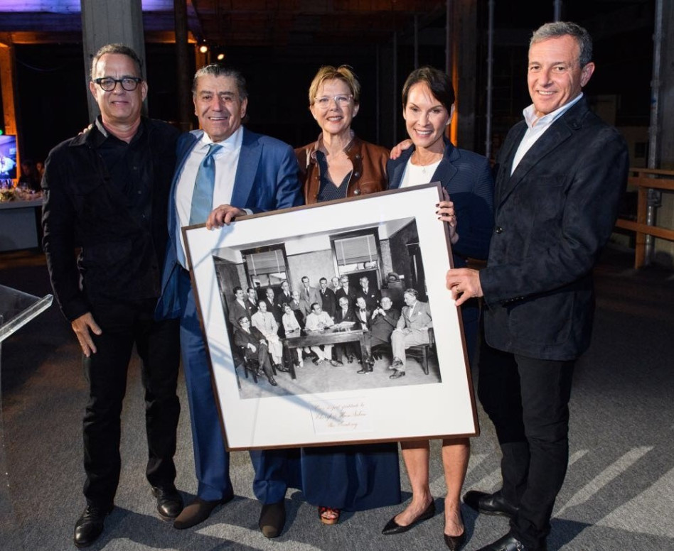 בוב אייגר, שריל סבן, אנט בנינג, חיים סבן ותום הנקס (קרדיט: A.S.M.P.A)