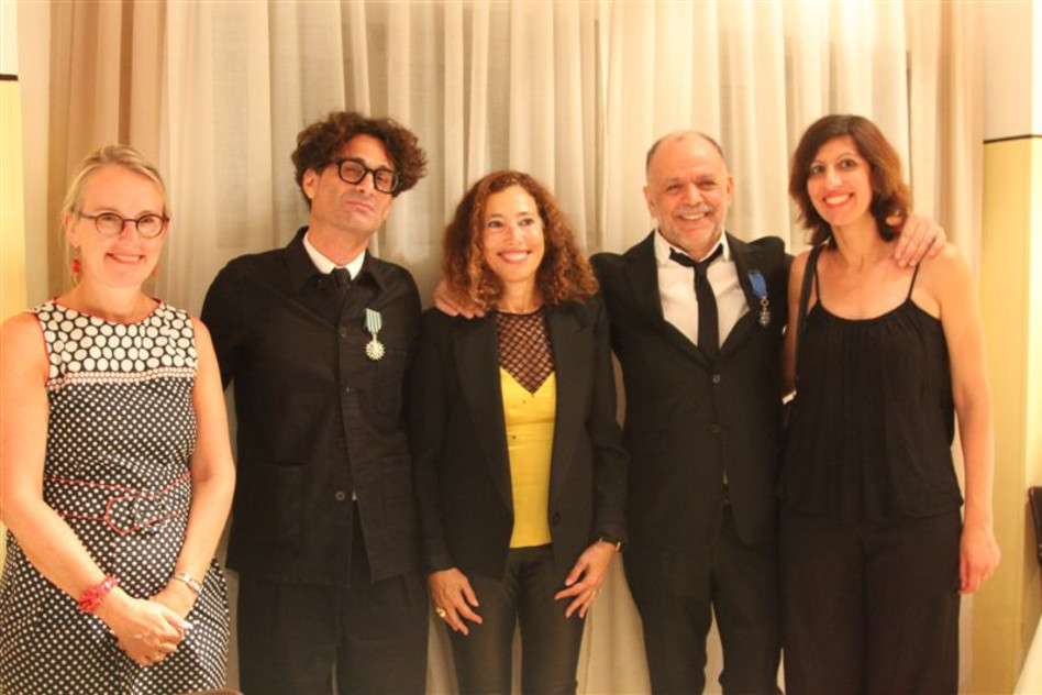 ברברה וולפר, ג'ו מרסיאנו, תהילה רודל, רפאל זגורי אורלי, והלן לה גל (צילום: Elodie sauvage/French Embassy)