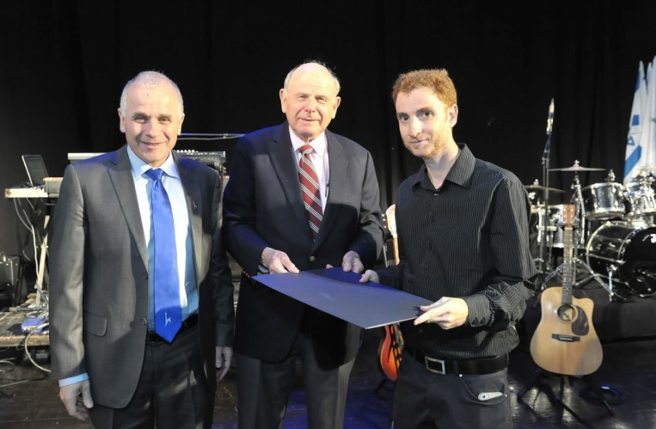 שמעון אדף, הרברט ניומן ואשר כהן (צילום: האוניברסיטה העברית)