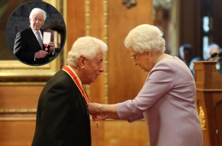 המלכה אליזבת השנייה וסר פרנק לואי (צילום: Jonathan Brady/PA Images via Getty Images)