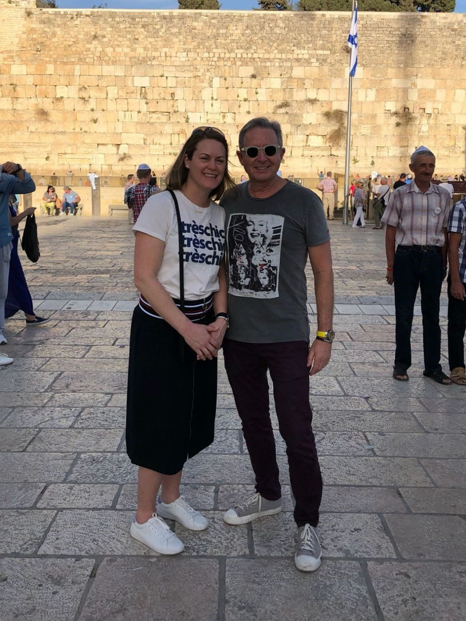 משה זילברשטיין וג'יליאן מיק (צילום: אבי לוי)