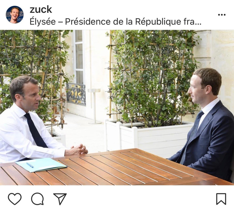 מארק צוקרברג ועמנואל מקרון (צילום: אינסטגרם)