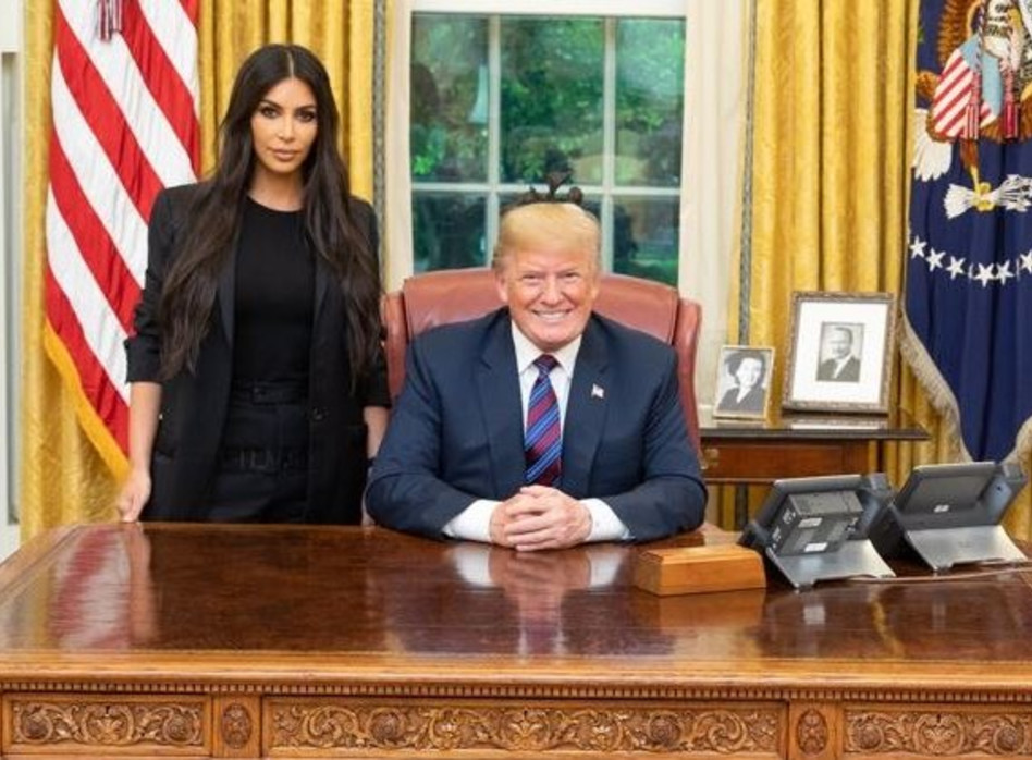 דונלד טראמפ, קים קרדשיאן (צילום: טוויטר)