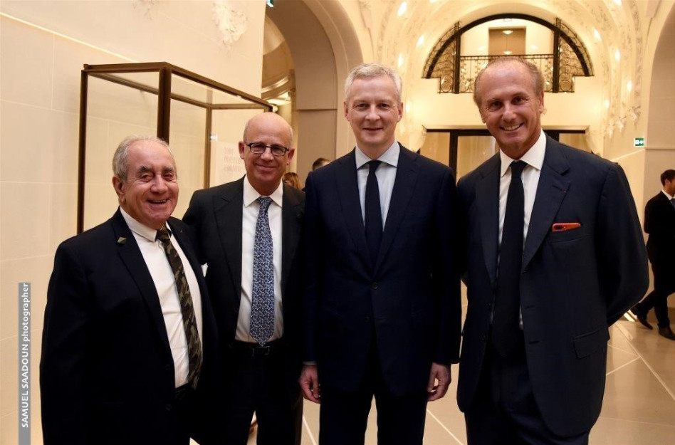 פרנסואה היילברון, ברונו לה מאר, יוסף קלפטר ואלפרד אקירוב (באדיבות אוניברסיטת ת"א)