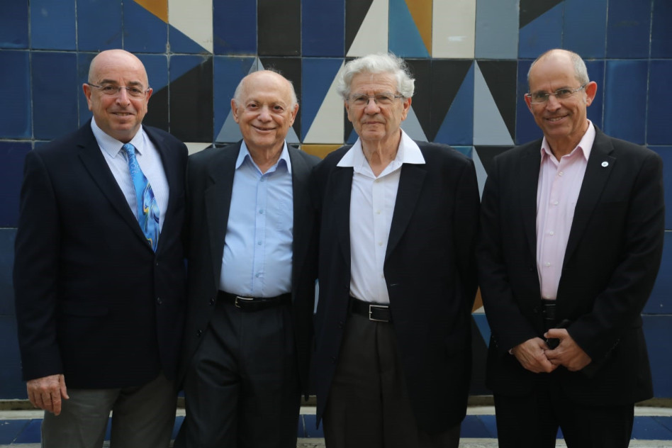 משה צבירן, אהרון ברק, יוסף גרוס ואודי אהרוני (צילום : גדעון מרקוביץ)