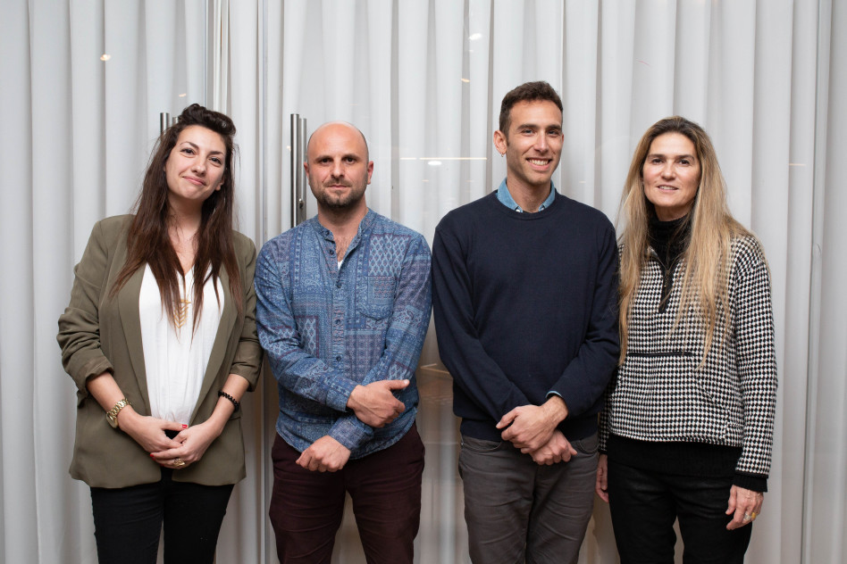 אסתר ברק-לנדס, היזמים יוני הרן וויקטור חג'ג' ואירנה גורבף (צילום: ליאור גולדסאד)