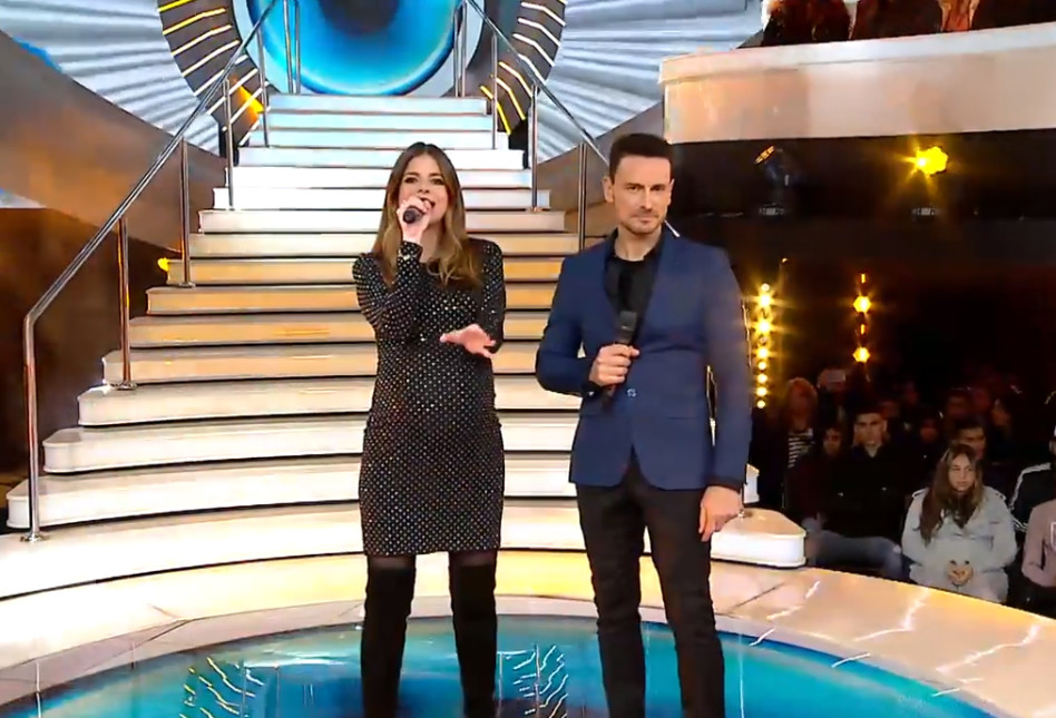 ככה היא נראתה שעות ספורות לפני הלידה. לירון ויצמן וגיא זוארץ (צילום מסך)