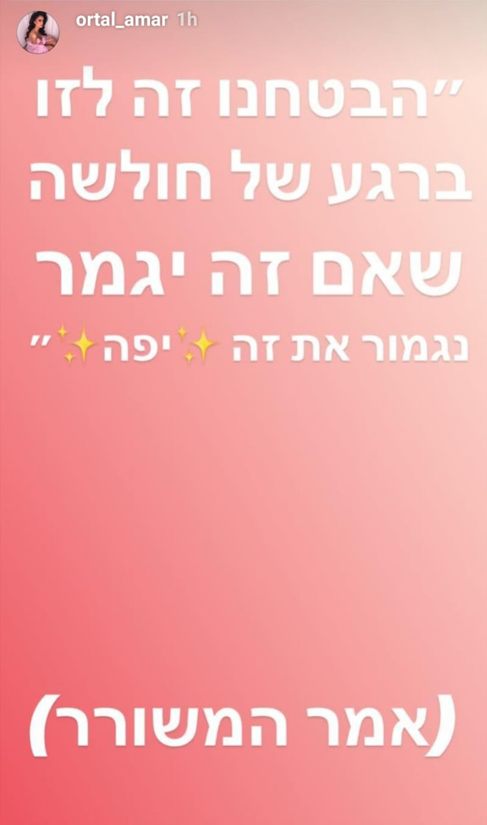 כך כתבה אורטל (צילום: אינסטגרם)