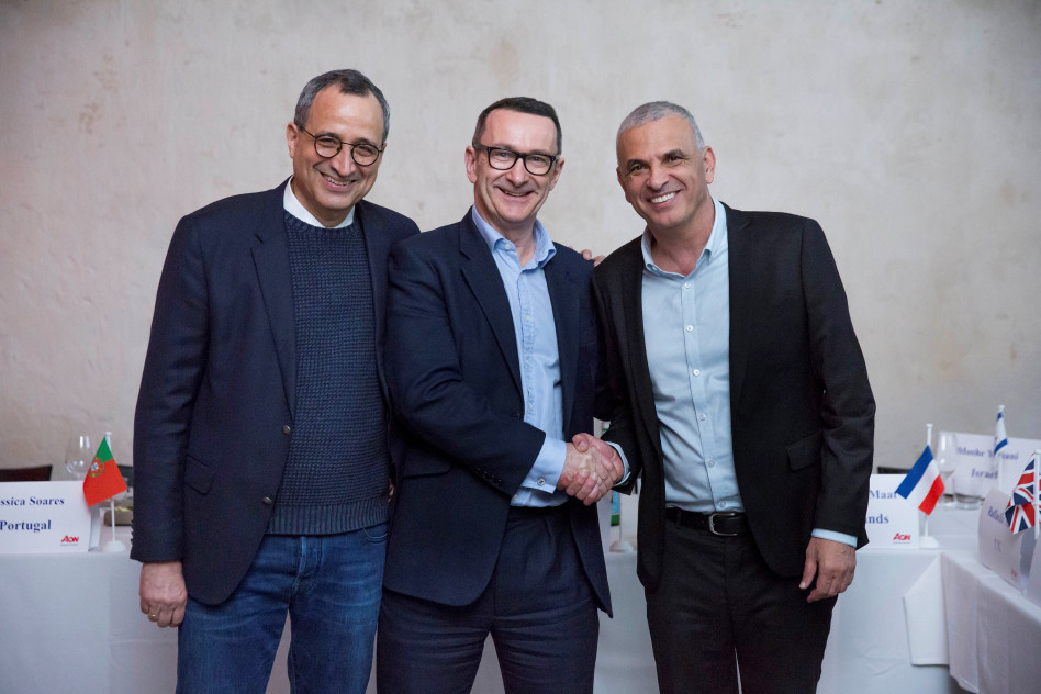 משה כחלון, ג'ון קולן ואילן בק (צילום: ענבל מרמרי)