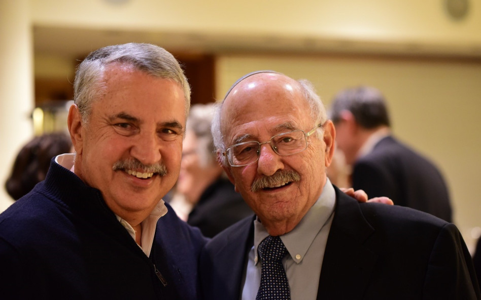 דוד בלומברג ותומס פרידמן (צילום: יוני קלברמן)
