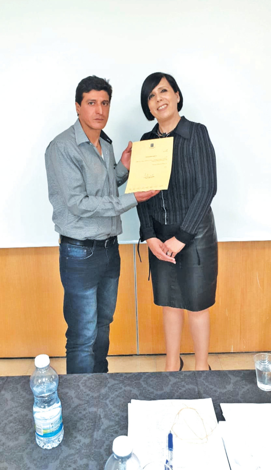 גילי ארגוב והשופטת יפעת שטרית (צילום:אייל לידאני )