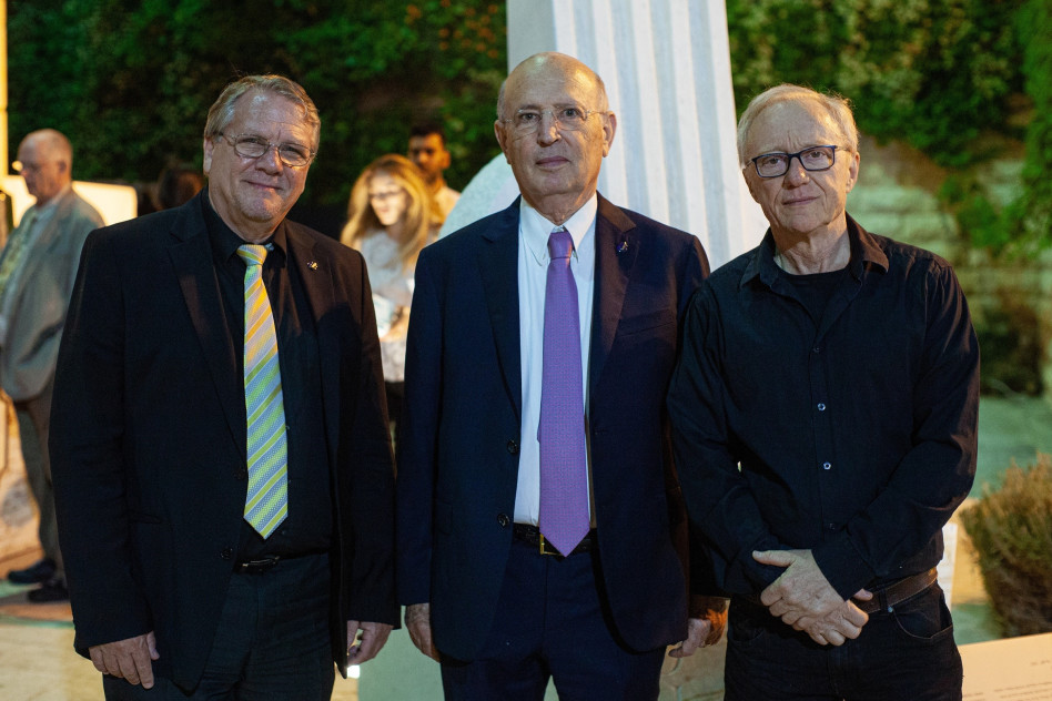 דוד גרוסמן, יאיר גרין וינעם ליף (צילום: דימה פוליבקין)