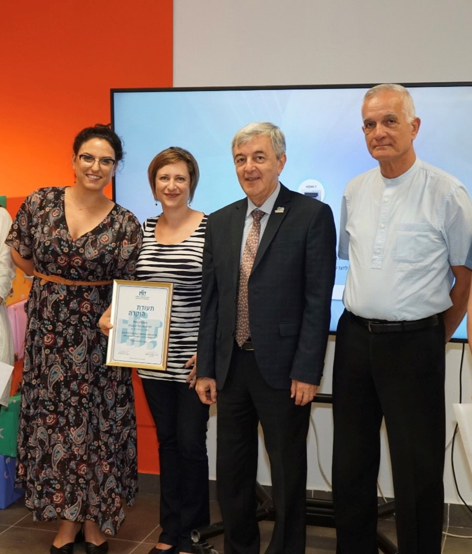 דודי ראב"ד, אדוארד יעקובוב, יוליה עינב ואביטל רוטנברג (צילום:HIT מכון טכנולוגי חולון)