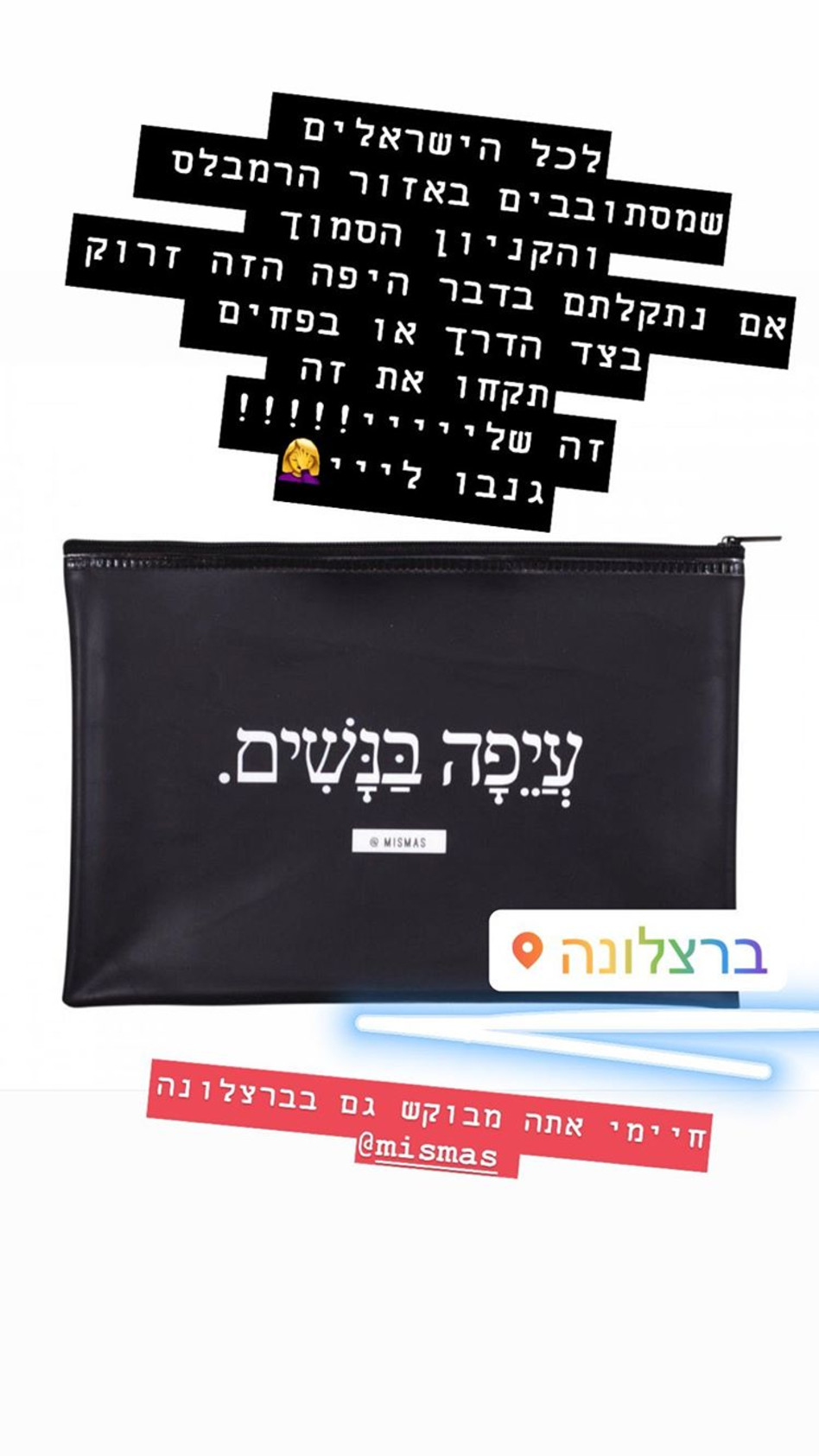 אילנית לוי בפניה לציבור (צילום: אינסטגרם)