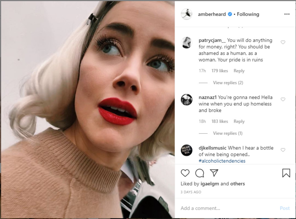 התגובות בחשבון האינסטגרם של הרד (צילום: צילום מסך אינסטגרם)