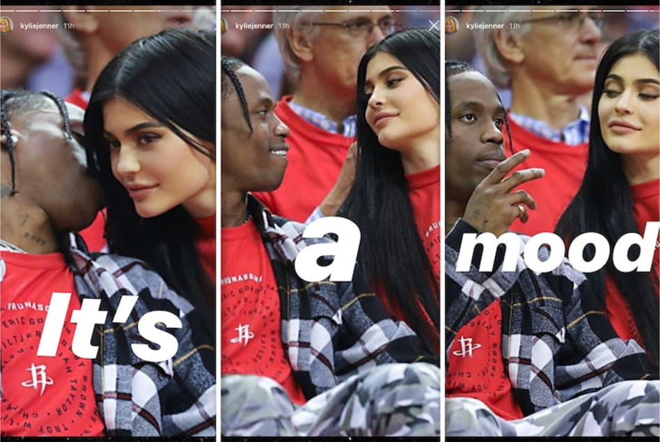 הסטורי המדובר של קיילי ג'נר וטרוויס סקוט (צילום: אינסטגרם)