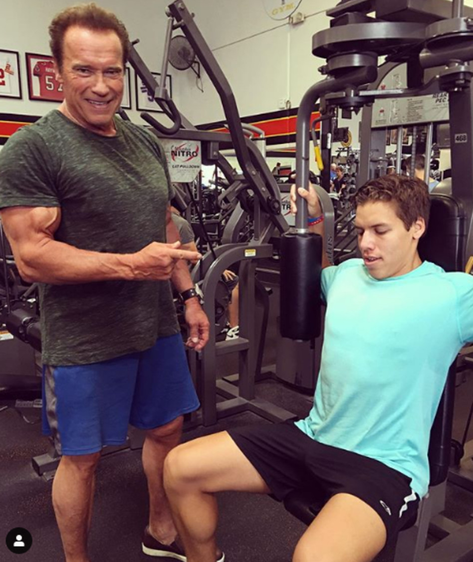 שותפים לאימונים. ארנולד שוורצנגר וג'וזף בנה (צילום: אינסטגרם)