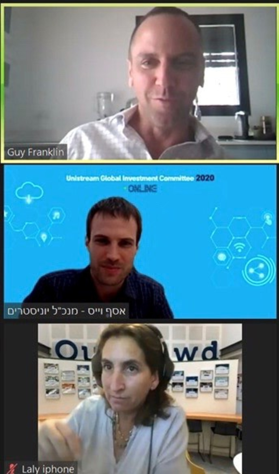 גיא פרנקלין, אסף וייס, ללי דוייד (צילום: צילום מסך)