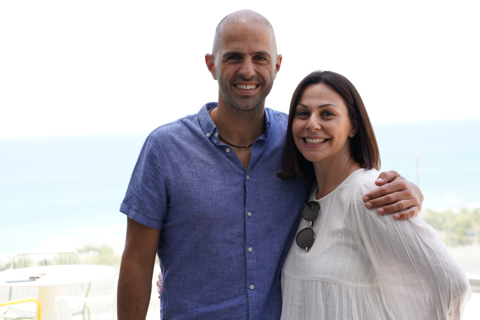 שרונה סנדרמן-מאירוביץ' ואורי אנג'ל (צילום:  יואב אלמוג)