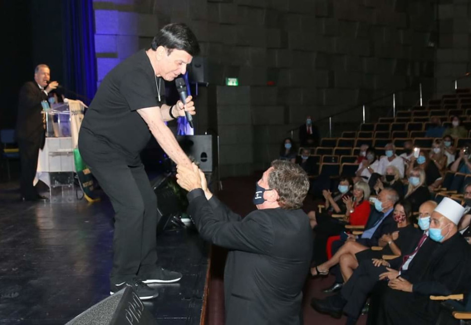 יהורם גאון, אפי נצר (צילום: משה מעוז)