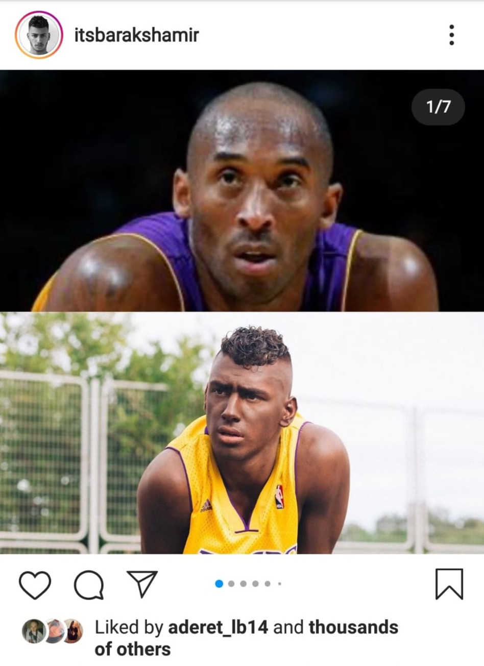 ברק שמיר, קובי בראיינט (צילום: צילום מסך אינסטגרם)