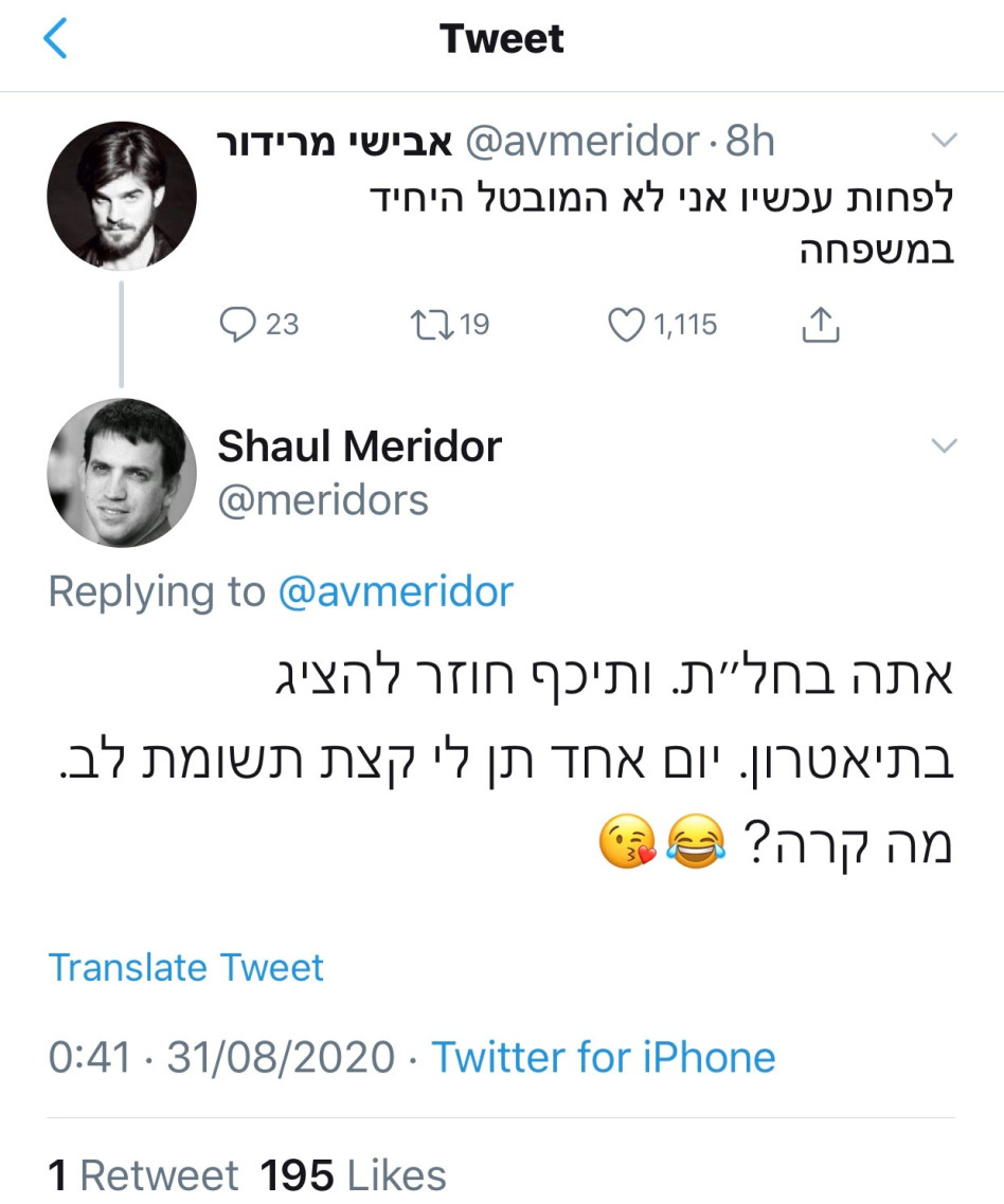 שאול ואבישי מרידור (צילום: צילום מסך טוויטר)