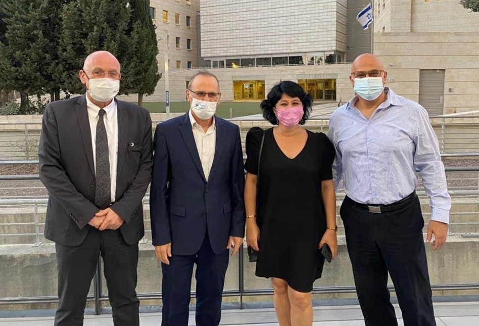  דודו זקן, חדוה בר, רוני חזקיהו ויאיר אבידן (צילום: דוברות בנק ישראל)