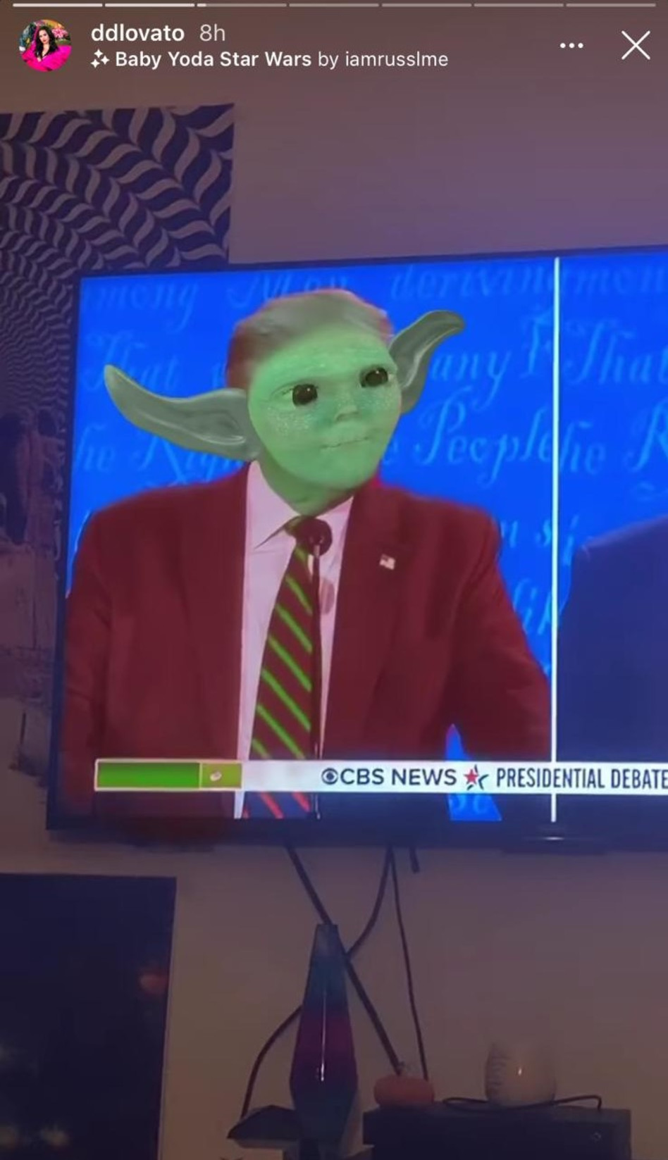 דמי לובאטו וטראמפ (צילום: צילום מסך אינסטגרם)