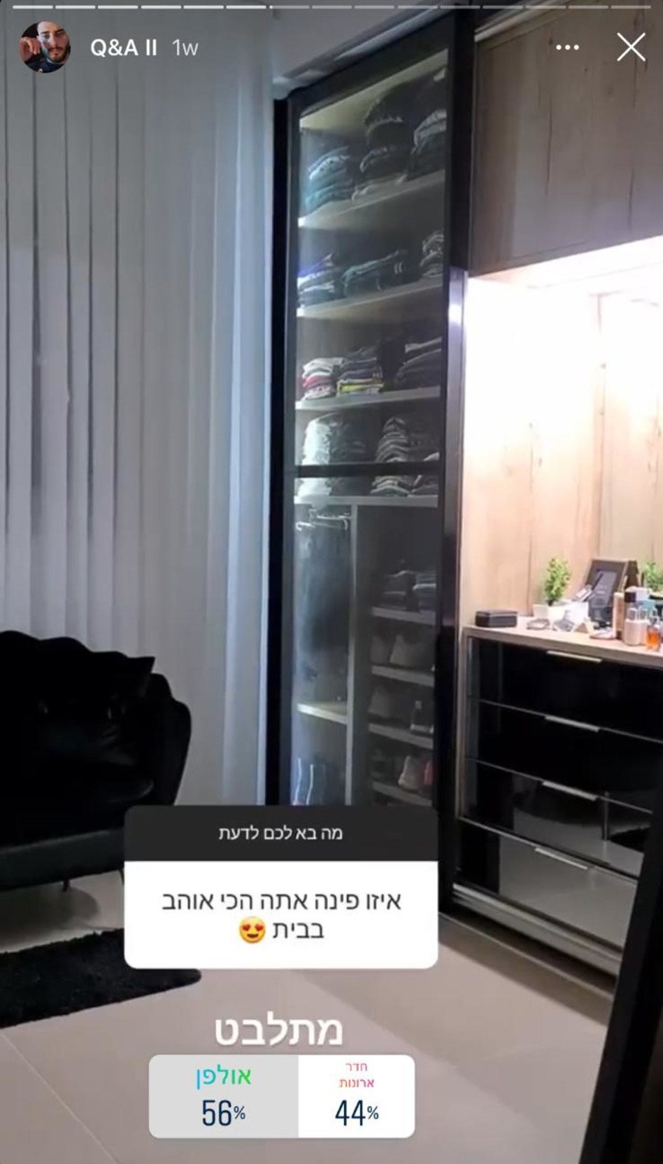 חדר הארונות השווה ביותר של עדן חסון (צילום: צילום מסך אינסטגרם)