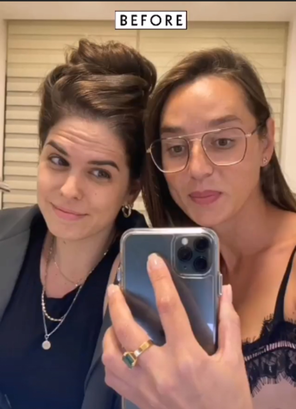 דנית ליבנת רגע לפני הטיפול (צילום: צילום מסך אינסטגרם)