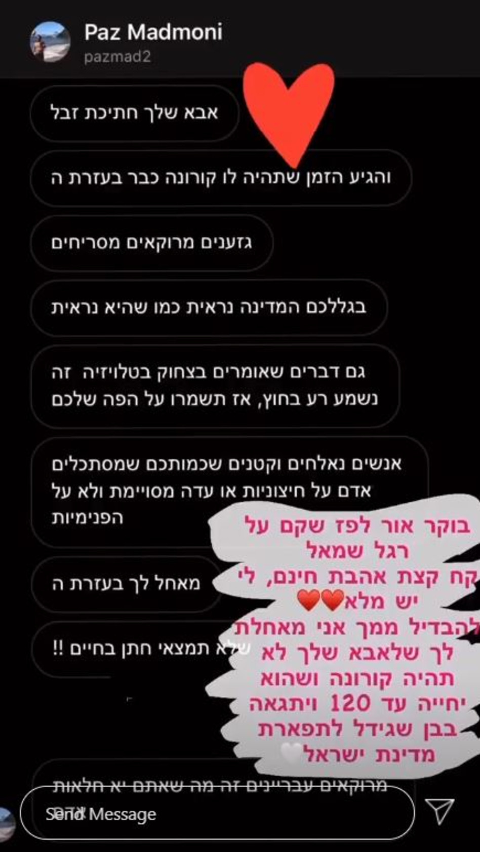 נועה יונני משתפת בתגובות הקשות שקיבלה (צילום: צילום מסך אינסטגרם)