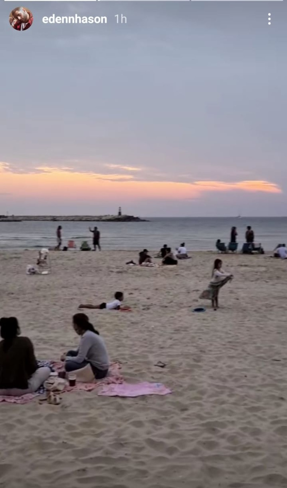 עדן חסון בים (צילום: צילום מסך אינסטגרם)