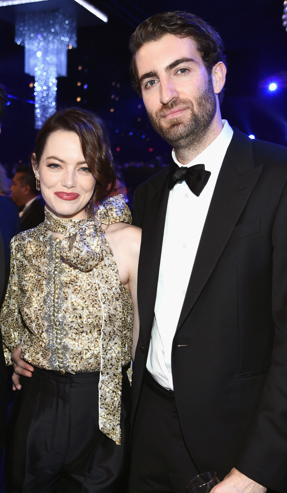 אמה סטון, דייב מק'ארי (צילום: Bryn Lennon/gettyimages)