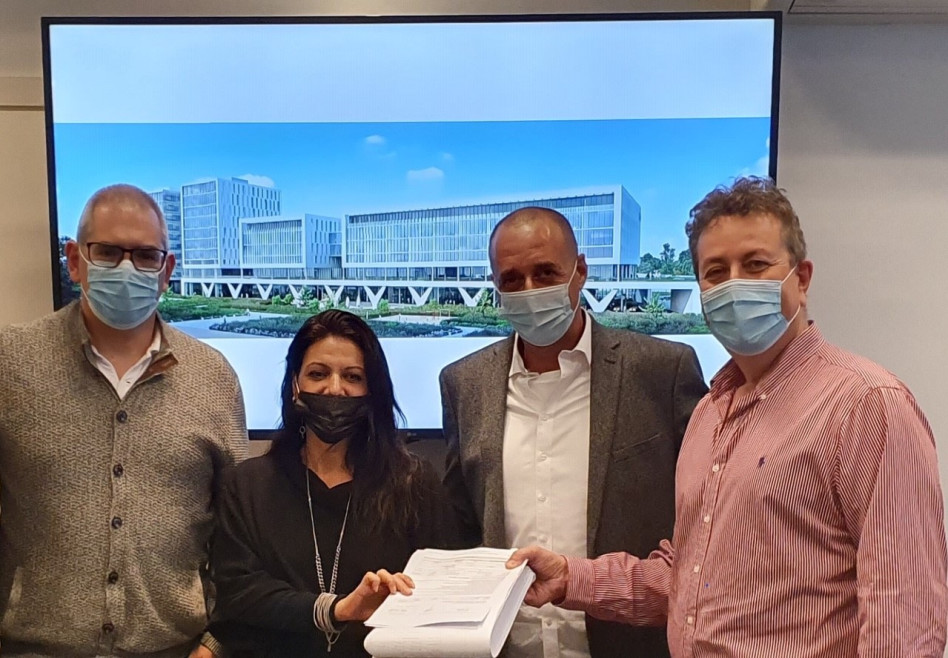 ישראל גל, גיל גבע, קרן כליפה ורנן הרטמן (צילום: עיריית קריית אונו)